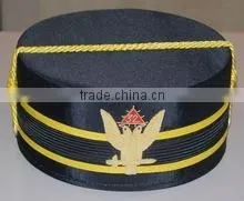 Masonic Knights-Templar-Knights-Black-Cap-with-handmade Bullion Wire Badge thumbnail-1