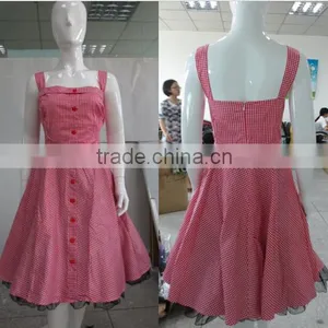 Vintage Rockabilly Full Skirt Swing Dress Ladies Polka Dot Dress Vintage Rockabilly Dresses thumbnail-1