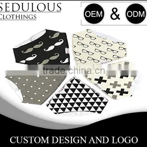 4 Piece Pack Unisex Organic Cotton Triangle Baby Bandana Drool Bibs thumbnail-2