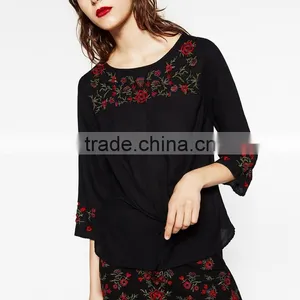 Women Shirts Made In China Wholesale Cheap Price Women Custom Shirt Embroidery thumbnail-1