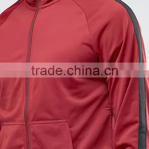 Red Tracksuit Sets for Mens 100% Polyester High Collar Sport Tracksuit thumbnail-4