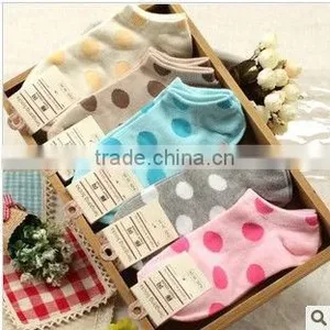 Latest Design Promotion Fashion Exclusive Sweetheart Princess Good Stretch Jacquard With Cute Big Dots No Show Women Socks thumbnail-1