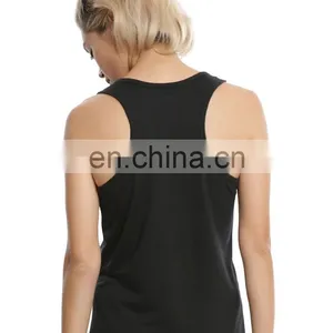 2017 Fashionable Ladies 100% Cotton Wholesale Custom Brand Printing Fitness Tank Top thumbnail-3
