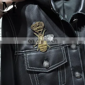 Fashionable Wholesale Women Real Leather Jacket for Ladies Cheap Leather Jackets thumbnail-5