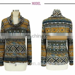 African Kitenge Dress Designs Double Layered Ikat Print Ladies Neck Design Tunic thumbnail-5
