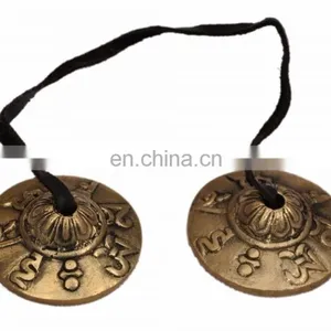 Tibetan-Om-Mani-Tingsha-or-Metal-Cymbals-Musical-Instrument Tibetan-tingsha-cymbals-Om-Mani-Padme-Hum Brass Bells Bell thumbnail-5