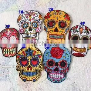 Skeleton Skull Iron on Embroidery Patch for Jeans,Wholesale Embroidery Badge/Custom Embroidery Patch/Embroidery Patch Skull thumbnail-1