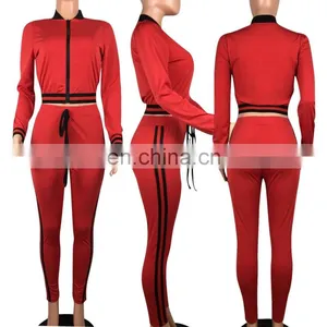 Women Sexy Letter Printing Crop Top Workout Legging Casual Tracksuit Set thumbnail-5