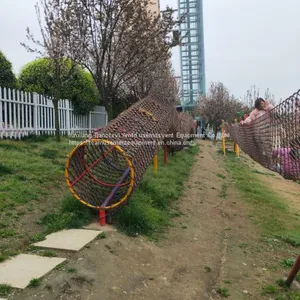 Natural Playground Equipment Fun Rope Net Tunnel Shaking Channel Air Bridge thumbnail-1