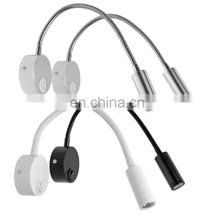 Hotel Home Bed Reading Light 3W Wall Mounted With On/Off Switch Warm Flexible Snake LED Reading Lamp thumbnail-2