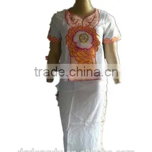 Direct Manufacturer Bazin Linen Embrodiery Dress African Dress for Women-D546 thumbnail-1