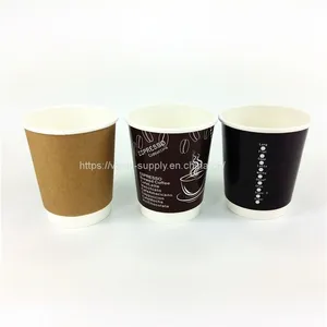 Double Walled Disposable Paper Cups Eco Friendly Design Double Wall 12oz Custom Printed Paper Tea Cups Paper Drink Mug thumbnail-1