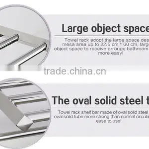Wesda Wall Mounted Stainless Steel Bathroom Shelf Towel Rack A095 Quality Choice thumbnail-5