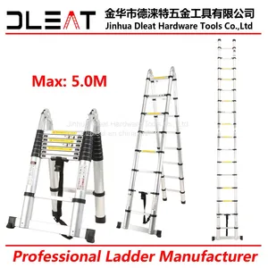 Dleat 2.8m+2.8m Double Aluminum Telescopic Ladder With EN131 thumbnail-5
