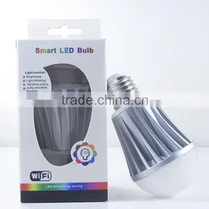 No Need WiFi Controller Direct Connect E27 Base Smart WiFi LED Bulb With English/Spanish APP for Both Android And IOS Smartphone thumbnail-1