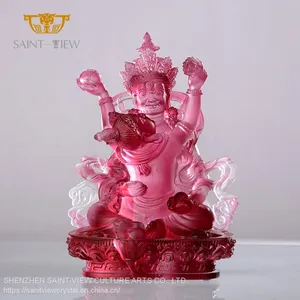 Factory Wholesale Five Ways God of Wealth Crystal Buddhism Statue Figurine thumbnail-4