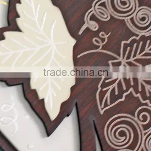 Newest 2016 Blank Inserts Printable Rectangle Leaf Wooden Designed Wedding Cards thumbnail-4