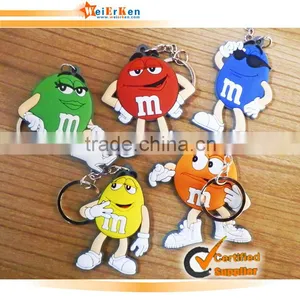 2014 China Promotion Soft PVC M&M Chocolate Shape Keychain thumbnail-1