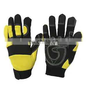 Custom Logo Reinforced Palm Mechanics Work Cut Resistance Hand Synthetic Leather Safety Gloves thumbnail-1