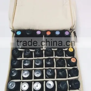 Pure Color Canvas Essential Oil Carrying Case Bag,42bottles Canvas Essential Oil Carry Bag,custom Make Soft Essential Oil Case thumbnail-4