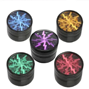 55mm Wholesale High Quality Zinc Alloy Silver Grinder Herb Metal Tobacco Herb Grinder thumbnail-1