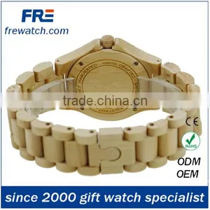 Italy Quality Natural Wood Wrist Watch With Stainless Buckle Natural Color Wooden Watch thumbnail-2