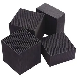 Aquarium Filter Material Honeycomb Cubic Activated Carbon Treatment Waste Gas Honeycomb Activated Carbon thumbnail-4