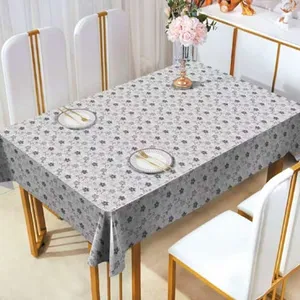 4 Pack Black, Rectangle Disposable Plastic Tablecloth for Picnic, Birthday, BBQ, Party, Wedding (Black, Rectangle, 54in. X108in.) thumbnail-3