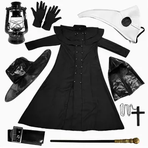 Adult Plague Doctor Costume, Long Beak Bird Man Outfit, Halloween Cosplay Suit With Optional Full Set thumbnail-5