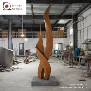 Weathered Steel Landscape Sculpture for Park Decoration thumbnail-3