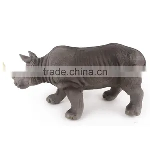 Hot Sell Cool Dinosaur Toys Vinyl 17'' Black Rhinoceros Toy For Children X012 thumbnail-4