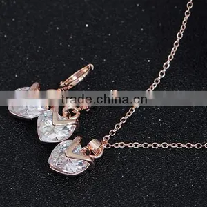 2015 Heart Shape Necklace Earring Fashion Jewelry Set With High Quality Luxury Necklace Set thumbnail-4