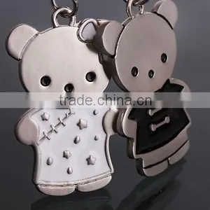 Metal Keychain Couple Keychain Lettering Couple Bear Keychain thumbnail-1