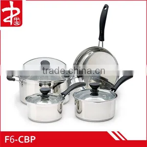 2014 New Product Red Handle 12pcs Kitchen Set Stainless Steel Cookware thumbnail-3