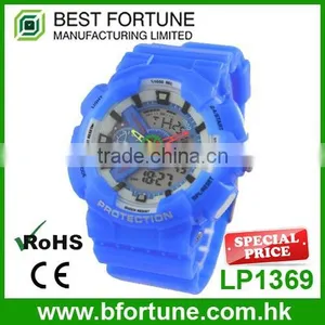 LP1369 2016 Fashion Stainless Steel Case Back Digital Silicone Rubber Watch thumbnail-1