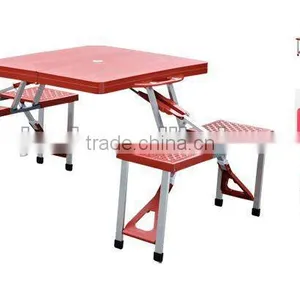 Wholesale Red Foldable Stacking Plastic Table thumbnail-1