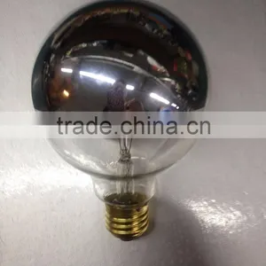 G125 Led Filament Bulb Globe Light Half Silvery Chrome/mirror Reflector 4watt 6w 8w E26/e27 B22 120v 230v thumbnail-1