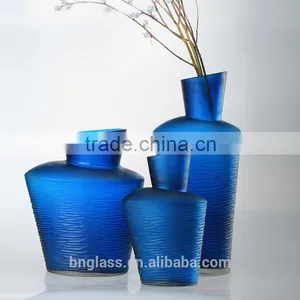 Promotion Modern Style Glass Vase Decor Cheap Blue thumbnail-2