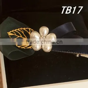 Fancy Chiffon Satin Ribbon Rhinestone Hair Clip Girls Quality Choice thumbnail-1