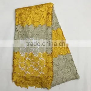 Pretty Chemical Lace Embroidery Fabric Rhinestoes Guipure Lace Fabric Guipure Lace for Wedding thumbnail-5