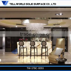 Modern Mini Commercial Beauty High-end Straight Acrylic Solid Surface Led Bar Counter Furniture thumbnail-1