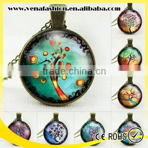 Long Chain Cheap Price Gold Tree of Life Pendant Necklace thumbnail-1