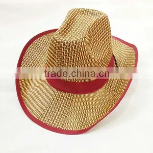 In Stock Cheap Plain Cowboy Straw Hat thumbnail-3