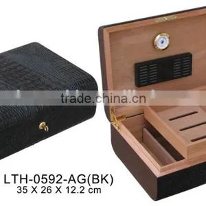 Leather Cigar Humidor Box Cigar Case Leather thumbnail-1