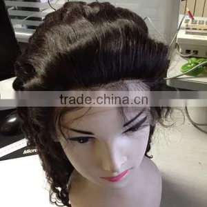 18inch Brazilian Virgin Hair Natural Color Full Lace Wig Virgin Brazilian Hair Lace Wig thumbnail-2