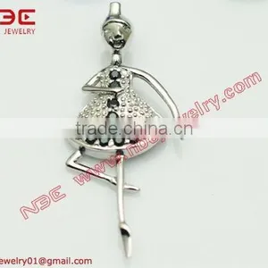 Dancing Girl 925 Silver Pendant thumbnail-1