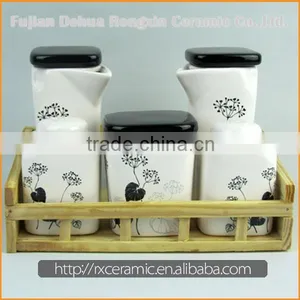 Wholesale Low Price High Quality White Ceramic Condiment Set thumbnail-4