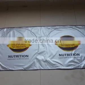 Car Printing Logo for Customized Design/nylon Two Circle Front Window Sunshade thumbnail-1