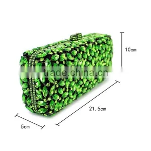 Newest Design Green Bag Designs Handmade Bag Crystal Clutch Bag (8766A-G2) thumbnail-2