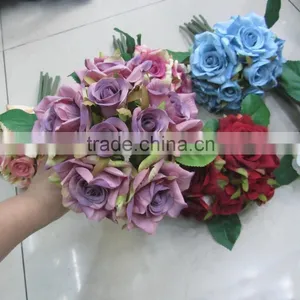 Hot Sale Silk Rose Flower Wedding Bouquets With Holder thumbnail-2